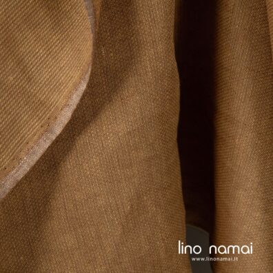 Rudas raštuotas lininis audinys