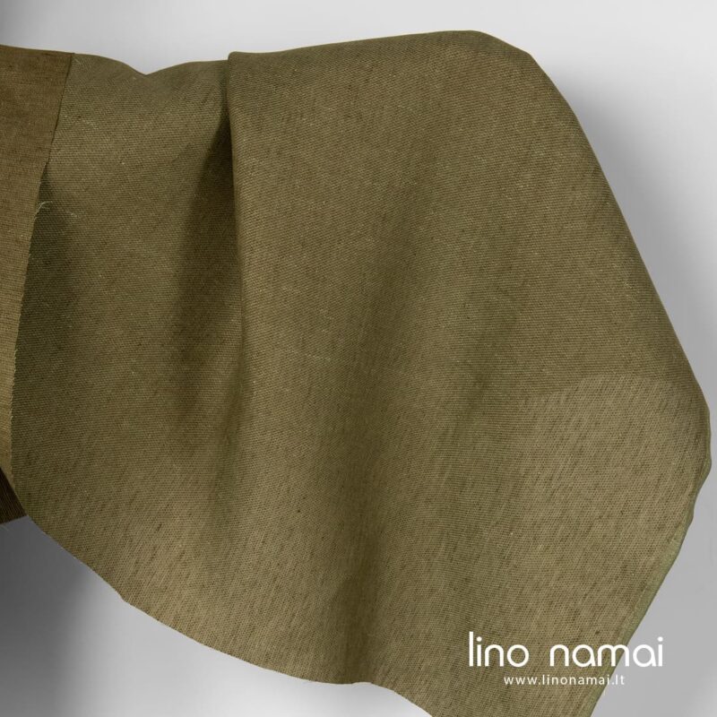 Ra&scaron;tuotas žalias lininis audinys