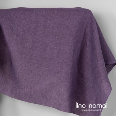 Violetinis raštuotas lininis audinys