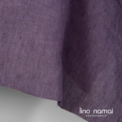 Violetinis lino audinys drabužiams, namų tekstilei