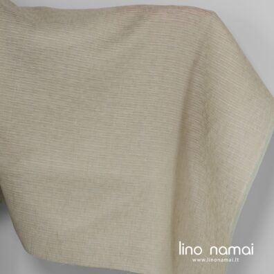 Rusvas lininis audinys su dryžiukais