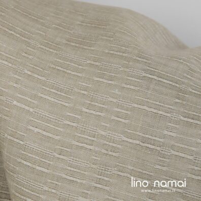 Rusvas raštuotas lino audinys