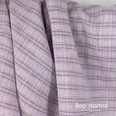 Violetinis languotas lininis audinys