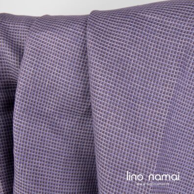 Lininis audinys violetinis „vaflinis“ chalatams, rankšluosčiams