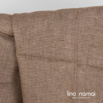 Lininis audinys rudas „vaflinis“ rankšluosčiams, chalatams