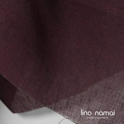 Lininis permatomas audinys rudai raudonas užuolaidoms, šalikams