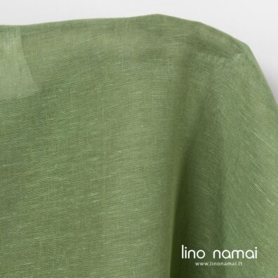 Šviesiai žalias permatomas lininis audinys