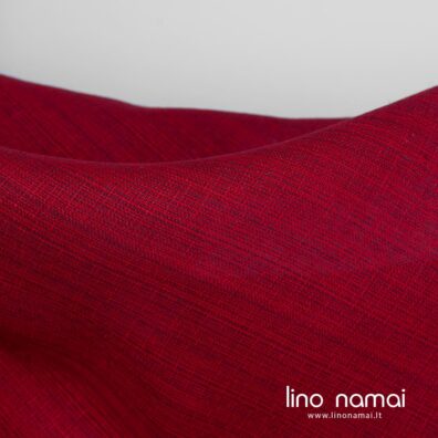 Melanžinis raudonas lino audinys