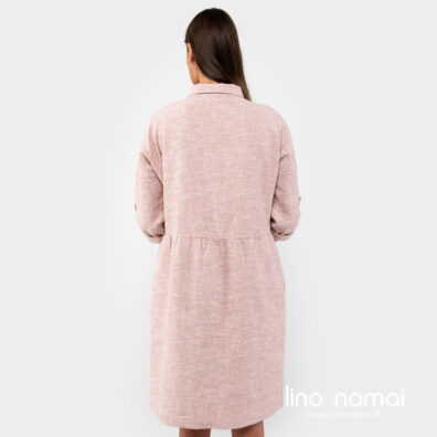 Rusva puslininė suknelė, nugaros pusė