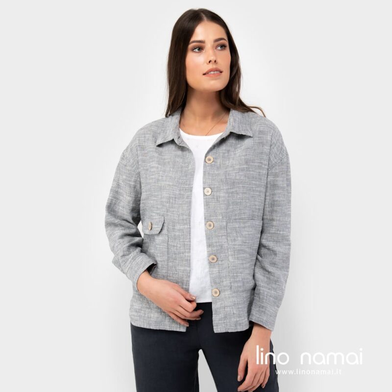 Pilkas melanžinis lino - medvilnės &scaron;varkelis