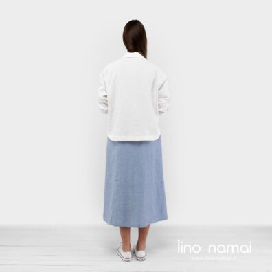 Baltas puslininis švarkelis, nugaros pusė