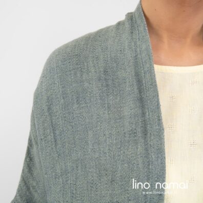 Žalsvas lininis kardiganas iš minkšto, švelnaus, specialiai skalbto audinio