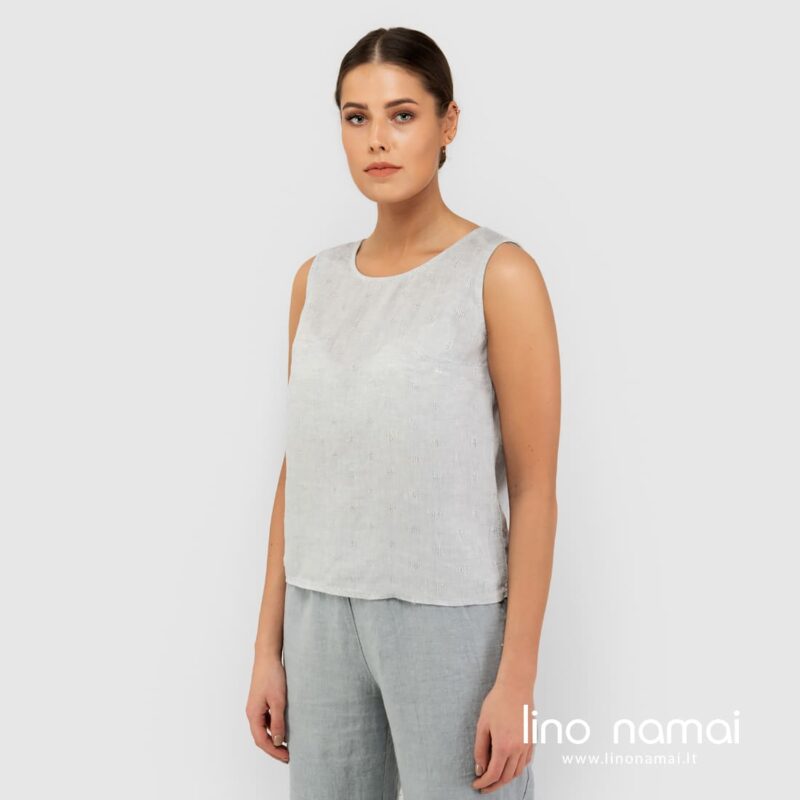 Lininė &scaron;viesiai pilka palaidinė