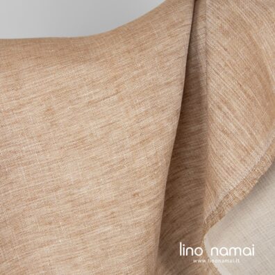 Kita dvipusio lininio audinio pusė šviesiai ruda