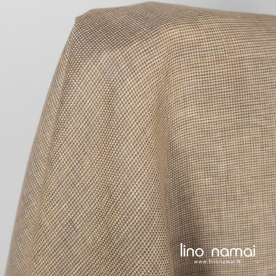 Lininis audinys rudas languotas