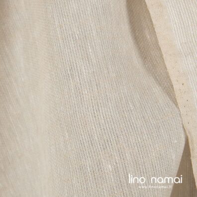 Rusvas raštuotas lininis audinys