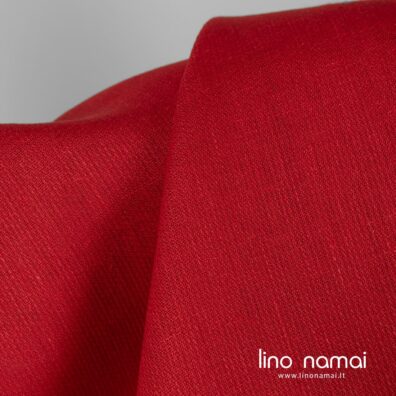 100% lino audinys raudonas su raštu