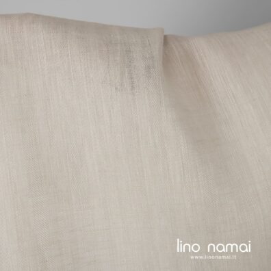 Lininis audinys iš kreminės ir smėlio spalvos verpalų