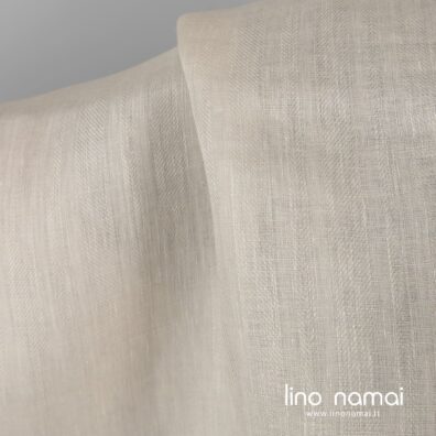 Lininis audinys gelsvai rusvas raštuotas, drabužiams, namų tekstilei siūti