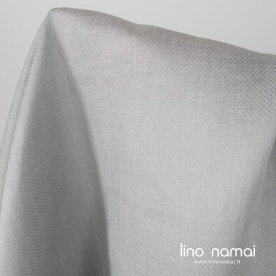 Melsvai pilkas languotas lininis audinys