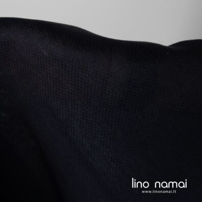 Raštuotas tamsiai mėlynas lininis audinys