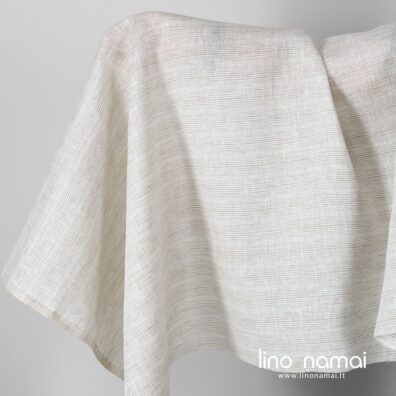 Lininis audinys smėlio spalvos dryžiais