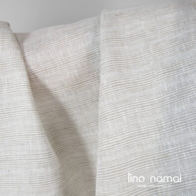 Lininis audinys rusvai dryžuotas
