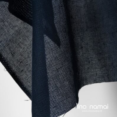 Lininis audinys tamsiai mėlynas ažūrinis, siuvinėjimui kryželiu