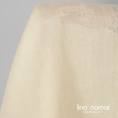 Lininis audinys gelsvas kiauraraščio langeliais