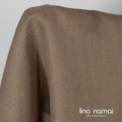 Lininis audinys rusvas ažūrinis siuvinėjimui kryželiu
