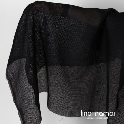 Lininis audinys juodas ažūrinis