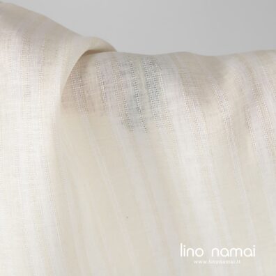 Gelsvai-baltai dryžuotas lino audinys