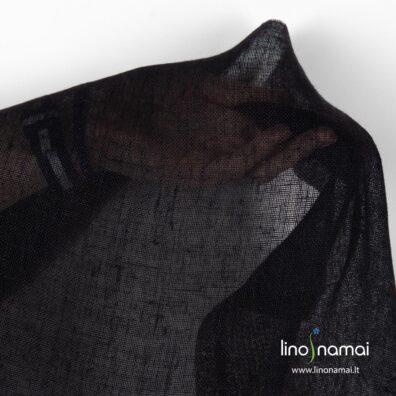 Lino audinys juodas permatomas