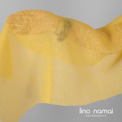 Lininis permatomas audinys geltonas