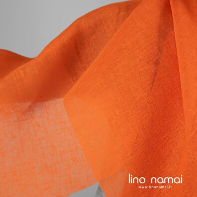Lininis permatomas audinys oranžinis