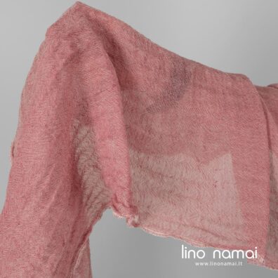 Lino - vilnos audinys rožinis, skalbtas