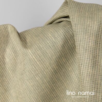 Lininis audinys pilkai gelsvas „vaflinis“, chalatams, vonios, virtuvės rankšluosčiams siūti