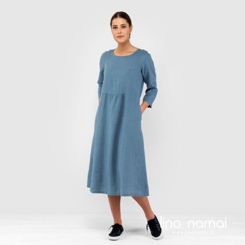 DELFINA mėlyna suknelė