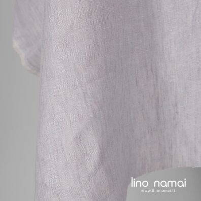 Lininis audinys iš pilkų su violetiniu atspalviu ir melsvai pilkų verpalų