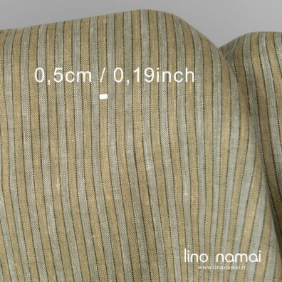 Lininis audinys gelsvai, žalsvai dryžuotas