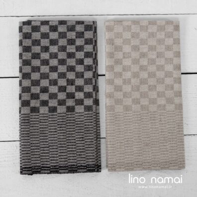 Lino - medvilnės virtuviniai rankšluostukai languoti