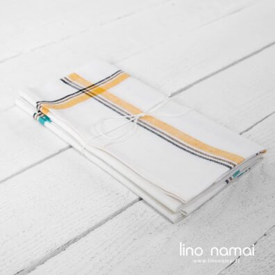 Baltų virtuvinių rankšluostukų rinkinys