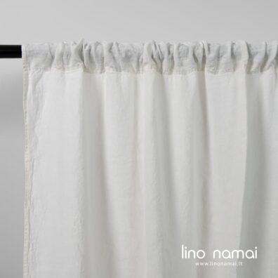 Lininė pieno baltumo užuolaida su kanalu karnizui