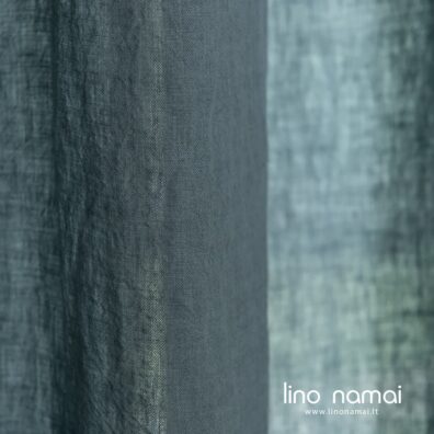 Lininė užuolaida melsvai pilka iš skalbto audinio