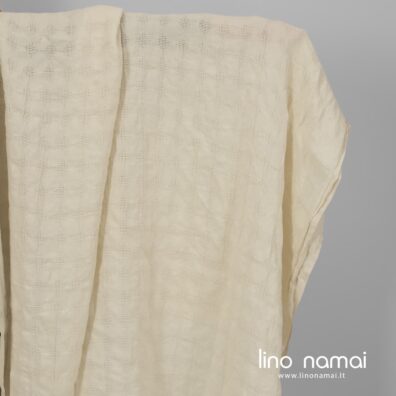 Gelsvas lininis audinys su rombais, skalbtas