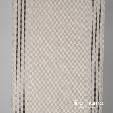 Puslininis rankšluostinis audinys pilkas languotas