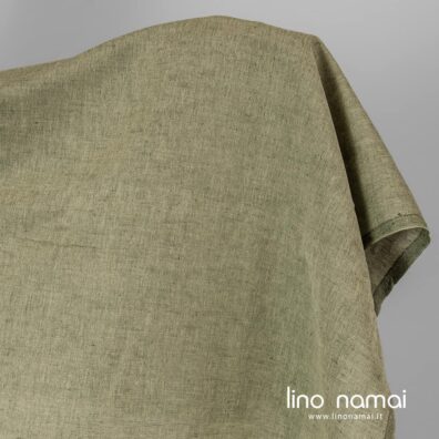 Lino - medvilnės audinys iš rudai žalių ir blyškiai žalių verpalų