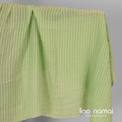 Lininis audinys salotinėmis juostelėmis, skalbtas