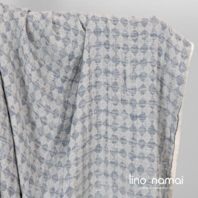 Puslininis audinys pilkais rombais, skalbtas