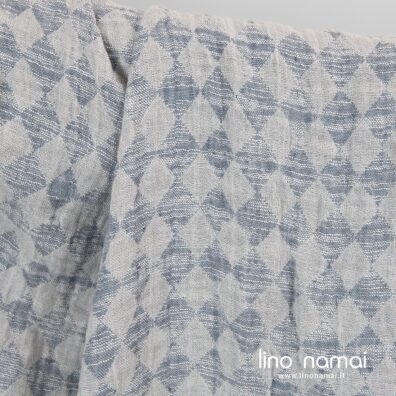 Dvisluoksnis lino-medvilnės audinys pilkais rombais